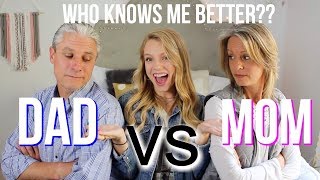 DAD VS MOM WHO KNOWS ME BETTER CHALLENGE!! Funny challenge