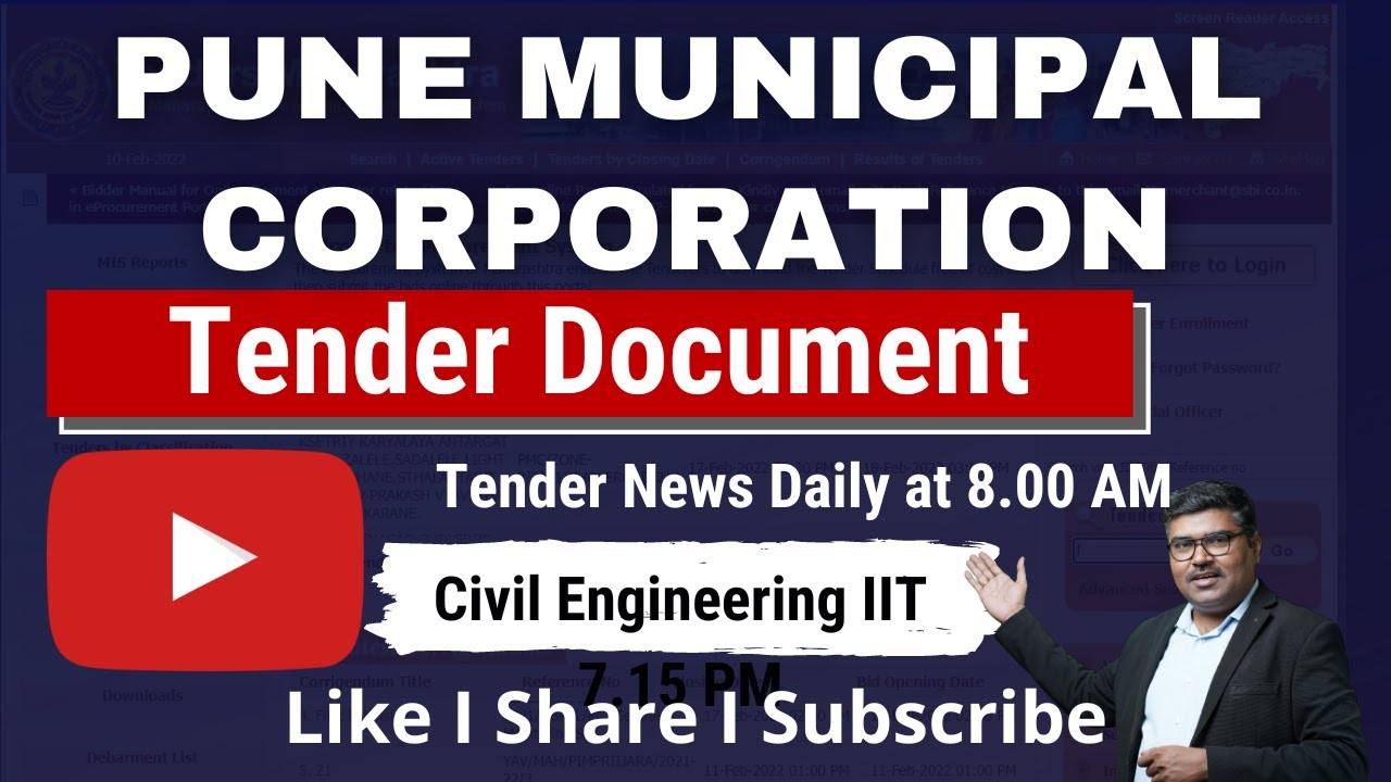 Pune municipal corporation tender document e tender news www