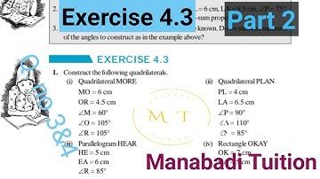 8th class maths| chapter 4|practical geometry| Exercise 4.3 |Q.no 3&4|part 2|with notes|