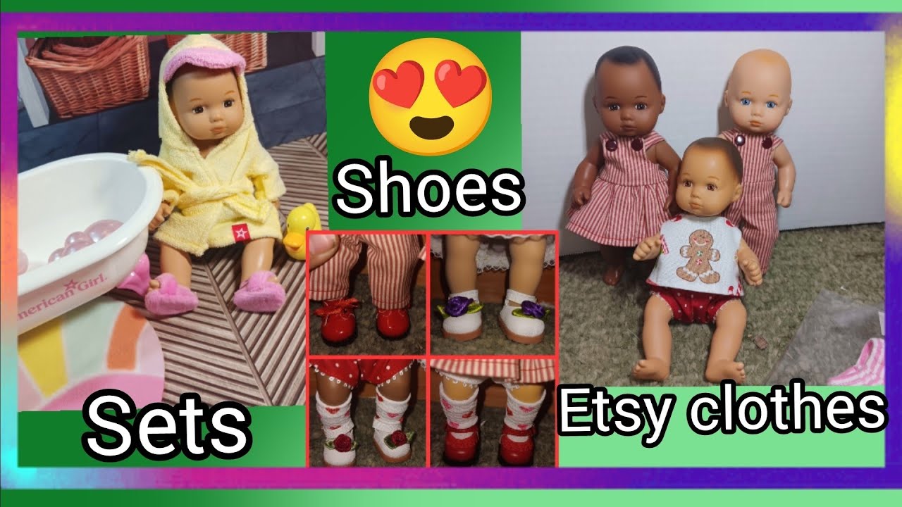 American girl Little Bitty Baby haul Bath tub set, Etsy clothes and shoes!