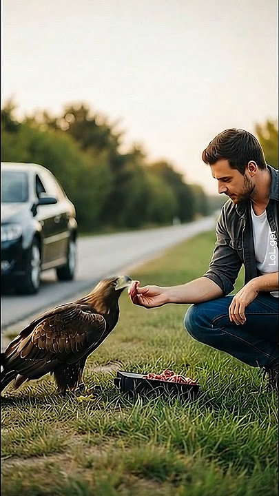 The poor Eagle Was injured, Kind Man  Rescued Him #animallovers #rescue #kindness