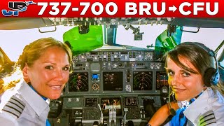 TUI Boeing 737-700 Cockpit Brussels🇧🇪 to Corfu🇬🇷