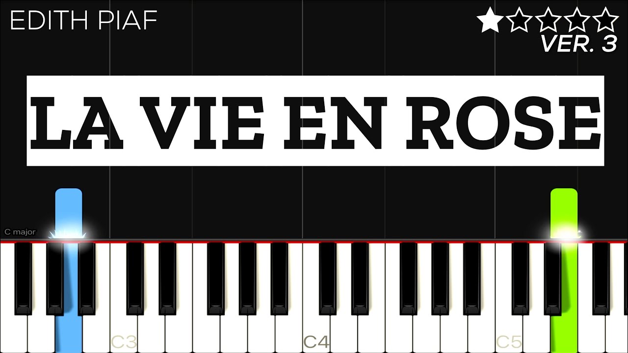 Edith Piaf - La Vie En Rose | EASY Piano Tutorial - YouTube