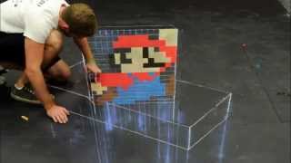 Super Mario 3D Chalk Art