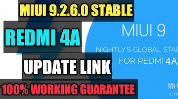 REDMI 4A MIUI 9.2.6.0 STABLE UPDATE LINK