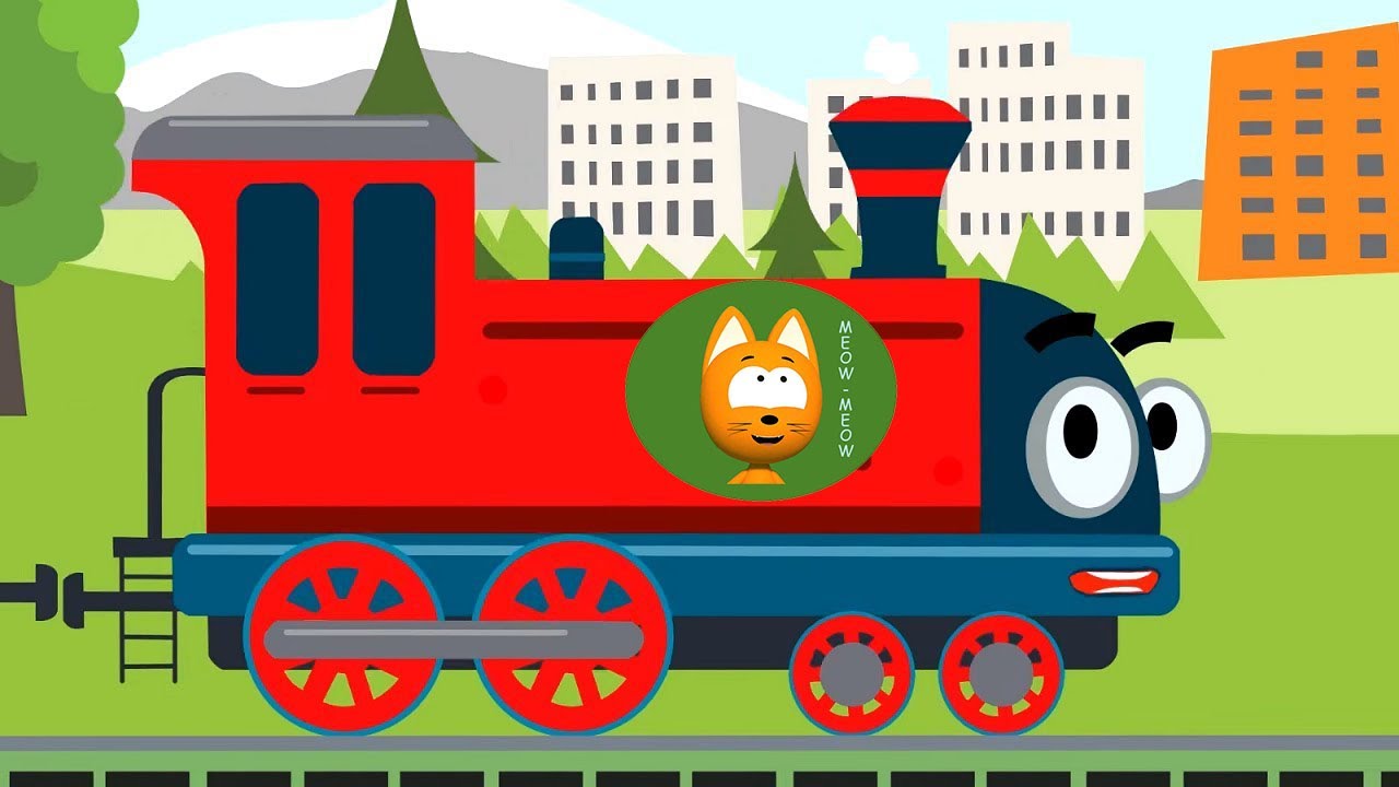 Choo choo train song Meow Meow Kitty Nursery Rhymes YouTube