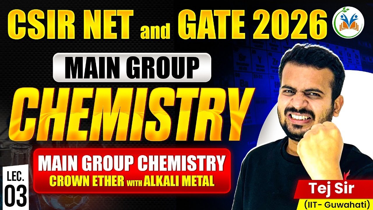 CSIR NET & GATE 2026 | Main Group Chemistry | Crown Ether with Alkali Metal in Chemistry