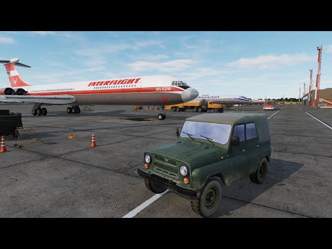 DCS: Cold War Germany - Airport tour on UAZ-469