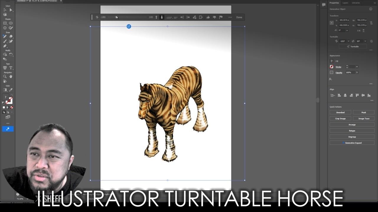 Illustrator Beta Turntable Horse Zebra - YouTube