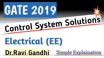GATE 2019 EE Control System Solution | Dr. Ravi Gandhi | Control Circuits Pathshala