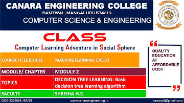 VTU ML 17CS73 M2 L2 BASIC DECISION TREE LEARNING