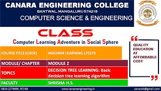 VTU ML 17CS73 M2 L2 BASIC DECISION TREE LEARNING Net Worth