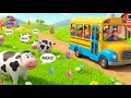 The Wheels on the Bus Go to the Farm 🚜🐮 Fun Farm Animal Song for Kids