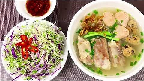 Cách nấu BÚN MỘC SƯỜN NON ngon, nước dùng ngọt thanh