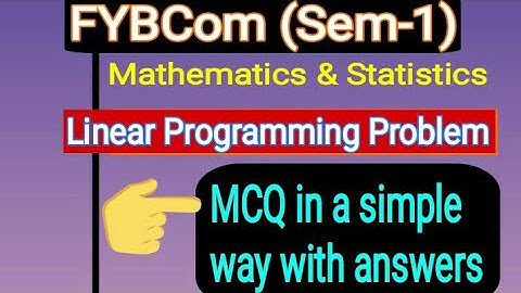Part-8 Imp MCQ | FYBCom (Sem-1) | Mathematics & Statistics by Prof. Ramesh