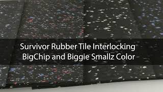 Survivor Rubber Interlocking Tiles - BigChip & Biggie Smallz Color Fleck - These interlocking rubber tiles feature 20% color flecks with either big or small color chips or a combination of both.

-Waterjet cut interlocking edges
-Recycled rubber flooring tiles
-2x2 Ft interlocking tile
-Easy to installation
-Sound and impact absorption
-Slip resistance
-Made in the USA

Shop All:
https://www.greatmats.com/rubber-tile/survivor-gym-rubber-tile-2x2ft38-bs20-usr.php
https://www.greatmats.com/rubber-tile/survivor-gym-rubber-tile-2x2ft38-bc20-usr.php
https://www.greatmats.com/rubber-tile/survivor-gym-rubber-tile-2x2ft25-bc20-usr.php
https://www.greatmats.com/rubber-tile/survivor-gym-rubber-tile-2x2ft25-bs20-usr.php

Call Us 877-822-6622 or visit Greatmats.com!

#rubber #gym