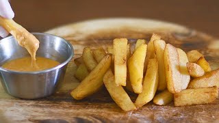 집에서 최고의 감자튀김 만들기 & 비밀 치즈소스 2가지 | 바삭한 도톰한 Potato Fries & Cheese Sauce at Home