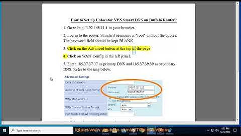 Set up Unlocator VPN Smart DNS on Buffalo Router