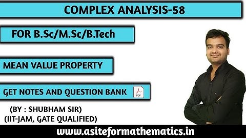 Mean Value Property || complex Analysis || complex analysis bsc 3rd year