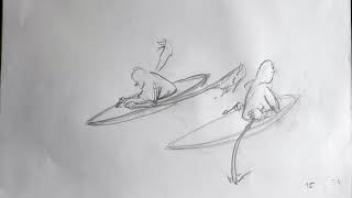 Best Friends Rowing Together  — pencil test animation