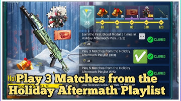 Call Of Duty Mobile Play 3 Matches from the Holiday Aftermath Playlist Task Complete