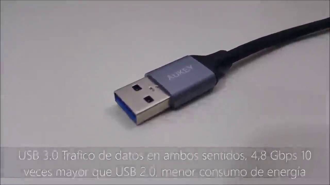 AUKEY USB C Cable a USB 3 0 de Nylon 2M Type C Cable de calidad para sincronización y carga - YouTube