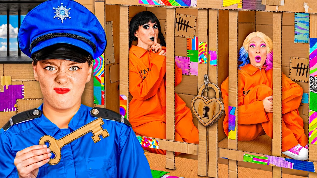 Box Fort Prison Escape with Wednesday Addams | Funny Moments