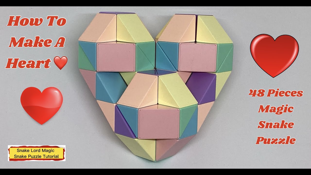 Heart ️ - 48 Pieces Magic Snake Puzzle - 魔 尺 48 段 - YouTube