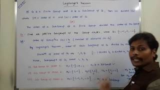 lagrange's theorem | Lagrange's theorem with example problem | lagranges theorem | group theory |