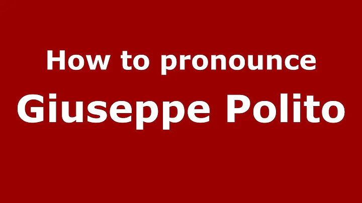 How to pronounce Giuseppe Polito (Italian/Italy)  - PronounceNames.c...