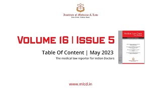 Table of Contents - May '23 | Medical Law Cases - For Doctors | Medical Law Reporter