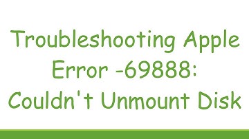 Troubleshooting Apple Error -69888: Couldn