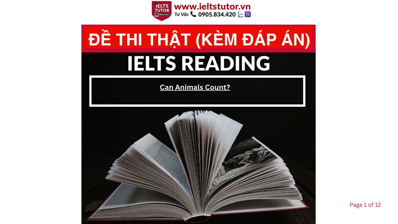 🔥 🔥 Can Animals Count?- Đề thi thật IELTS READING (IELTS Reading Recent Actual Test)