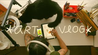a lil art vlog  designing a bunch of new products