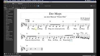 musescore 5 - Text einfügen: Systemtext, Akkordsymbole, Liedtext