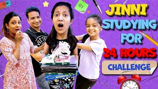 Jinni Studying For 24 Hours Challenge - Exam Time | Cute Sisters