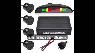 Universal Car Reverse Parking Sensor System | 4 Sensor LED Display Parking Radar Kit | Black