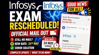 Infosys Exam Rescheduled 😱 Official Mail Out | Date 24 May| SP DSE 2026 Off Campus | Still No Mail?