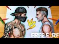 DESENHANDO NOOB VS PRO PLAYER FREE FIRE - Dibujando free fire // Gambar Free Fire