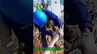 Aerial Lineman Cable Assembly #worker #process #lineman #powerlines #engineering