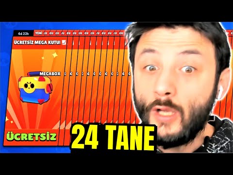 24 TANE BEDAVA MEGA KUTU AÇTIM😯 Brawl Stars