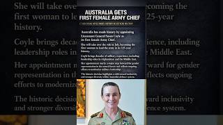 Australia Appoints First Female Army Chief as Susan Coyle Makes History #shorts #australia