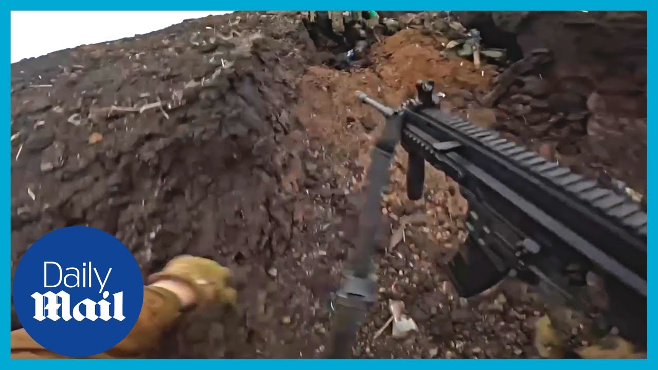 Ukrainian soldiers take Russian trench in terrifying POV footage from Bakhmut