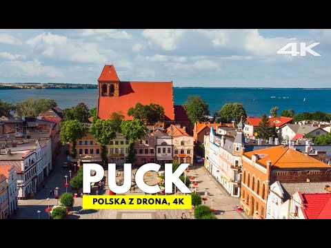 PUCK z drona 4K, kitesurfing Zatoka Gdańska, Poland aerial drone footage