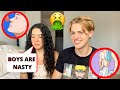 Latina Girlfriend Reacts To Things Pretty Boys DO but WON'T Admit | Andrea & Lewis