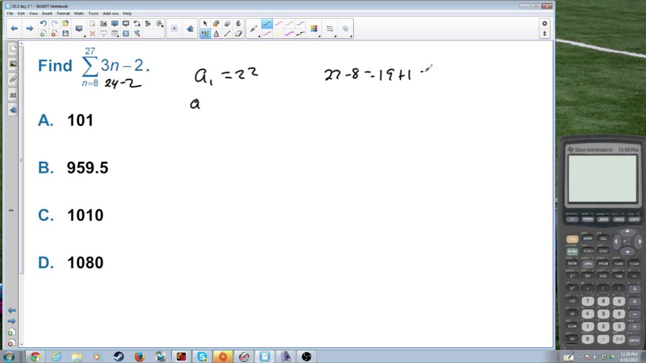 10.2 Day 2 Arithmetic Sequence and Series - YouTube