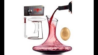 Mixologist World Wine Decanter Aerator Set - with Wood Stopper etc