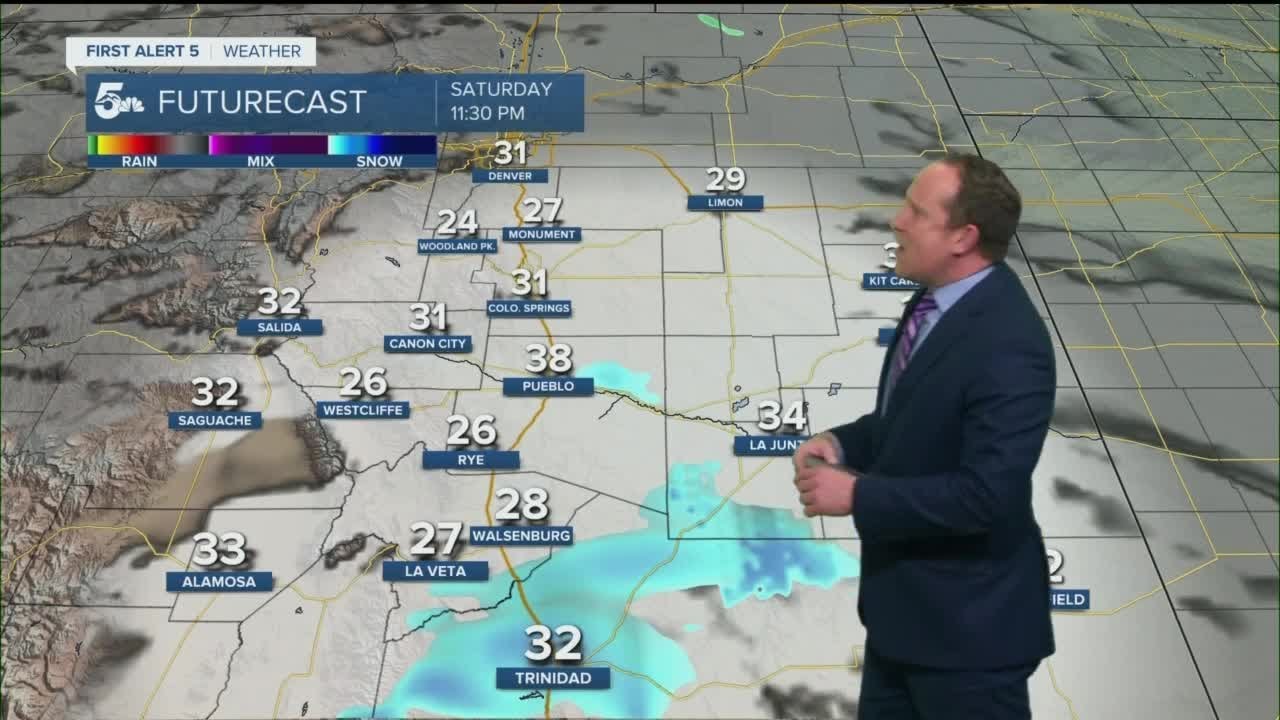 Saturday evening snow showers ahead of a sunny & warmer Sunday - YouTube
