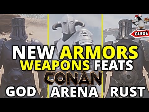 CONAN EXILES UPDATE - GODBREAKER ARMOR - ARENA CHAMPION AND WARMAKER WEAPONS