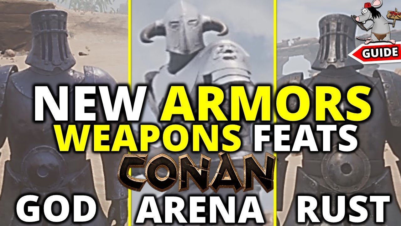 CONAN EXILES UPDATE - GODBREAKER ARMOR - ARENA CHAMPION AND WARMAKER  WEAPONS - YouTube